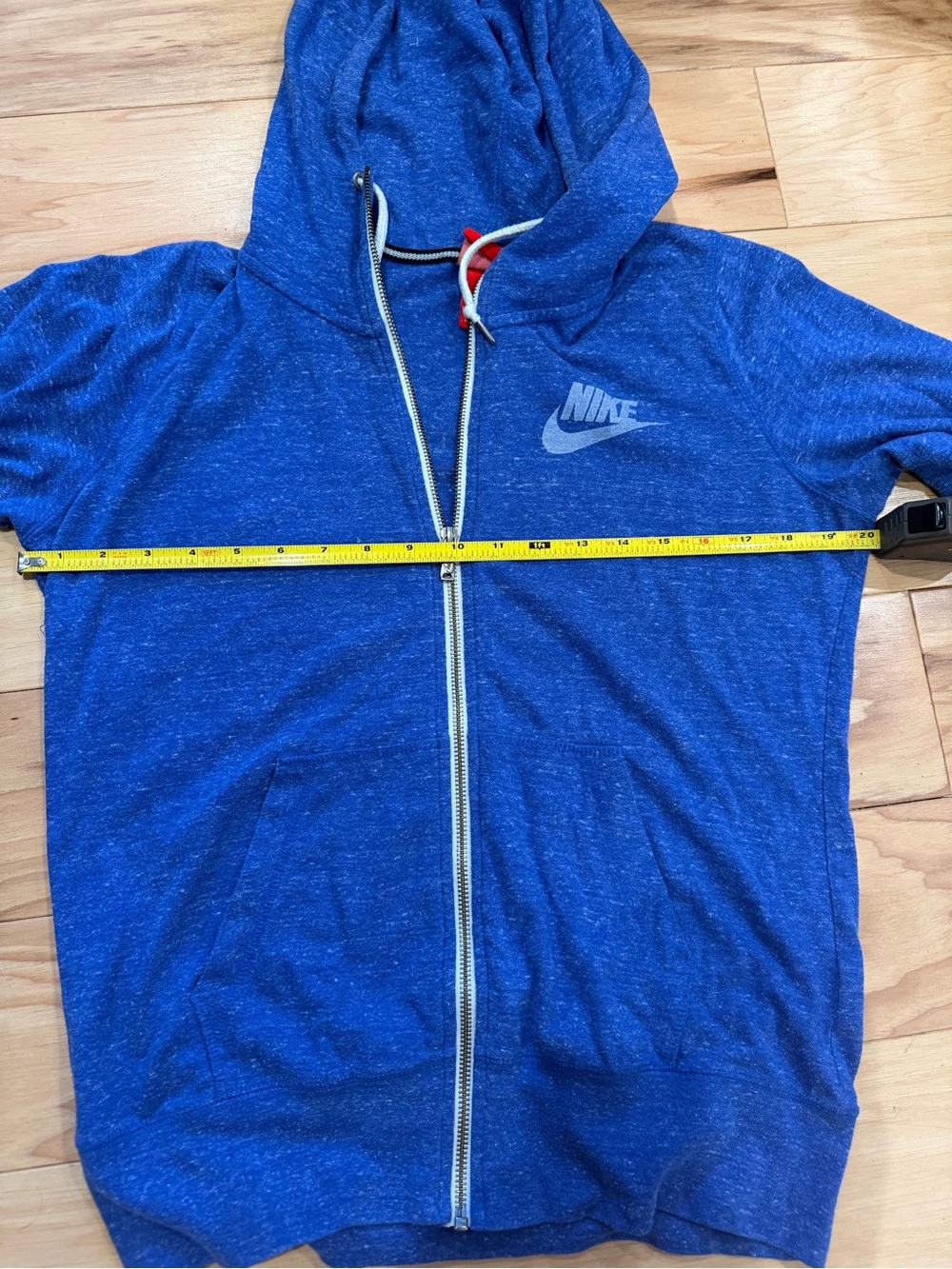 Nike Women’s Gym Vintage Full Zip Hoodie Large Blue Heather Lightweight
